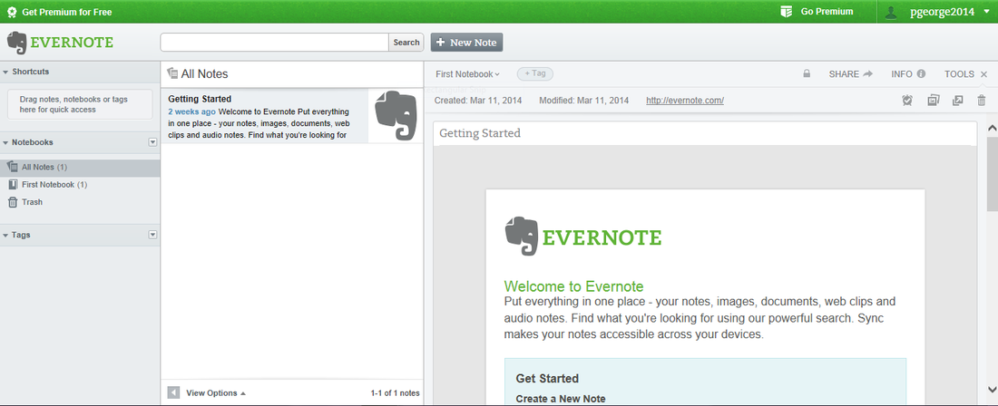 activity log in evernote